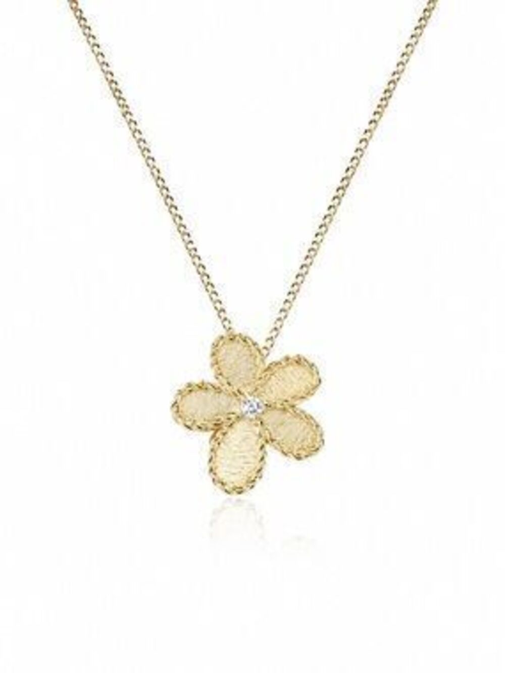 High Quality Delicate Gold Flower Pendant Necklace With Zirconia